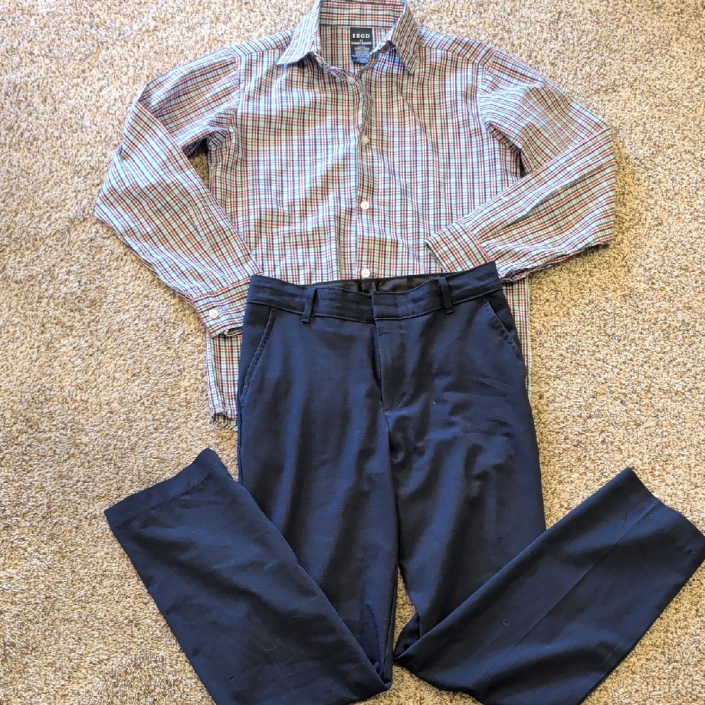 Boy's Dress Shirt & Navy Pant SET